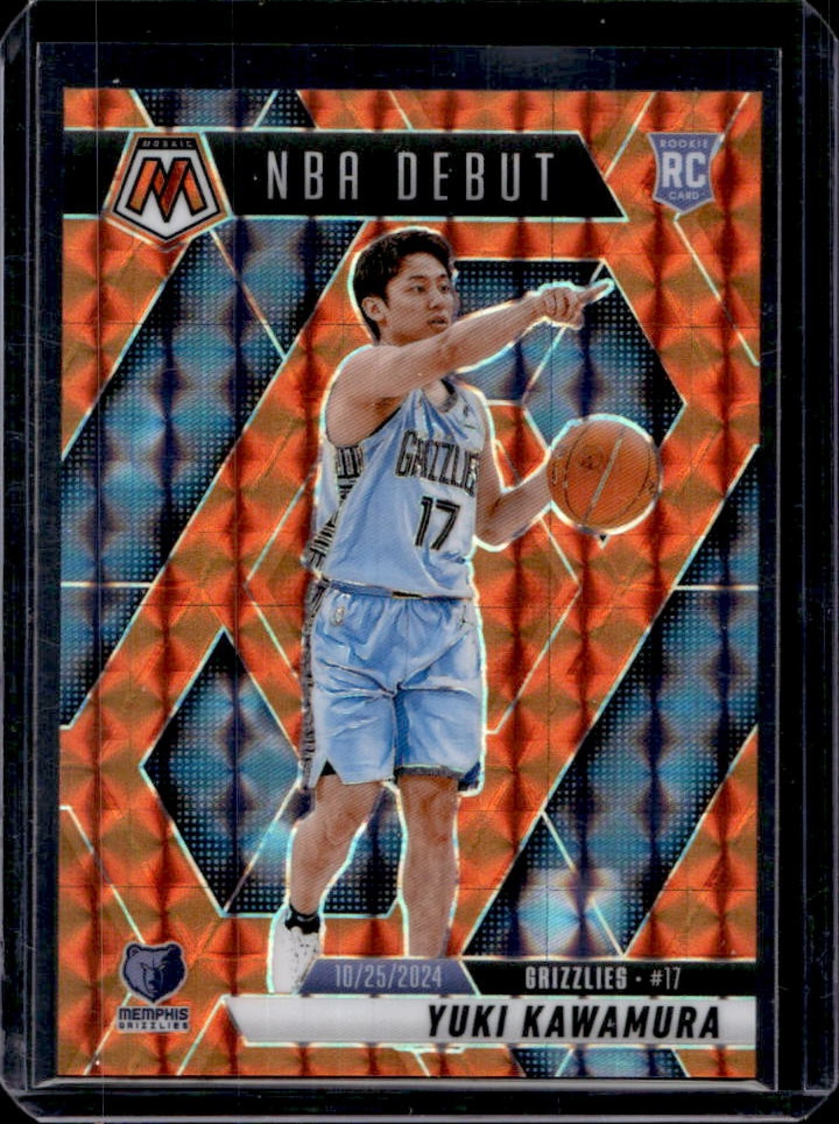 2024-25 Mosaic Yuki Kawamura RC Orange NBA Debut #205/249 Grizzlies
