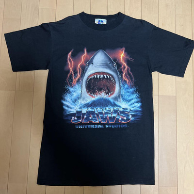 【両面印刷】JAWS ジョーズ Tシャツ UNIVERSAL STUDIOS JAWS ジョーズ Tシャツ USA 1993年 アメリカ ムービーブラック L