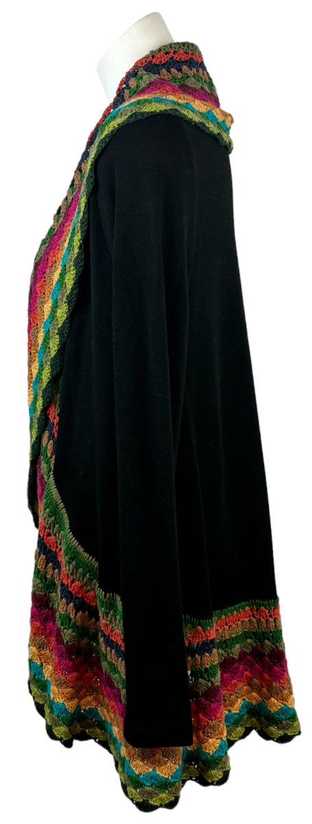 Cardigan Ouvert Boho DOUBLE ZERO - Motifs Géométriques, Manches Longues, Occasion