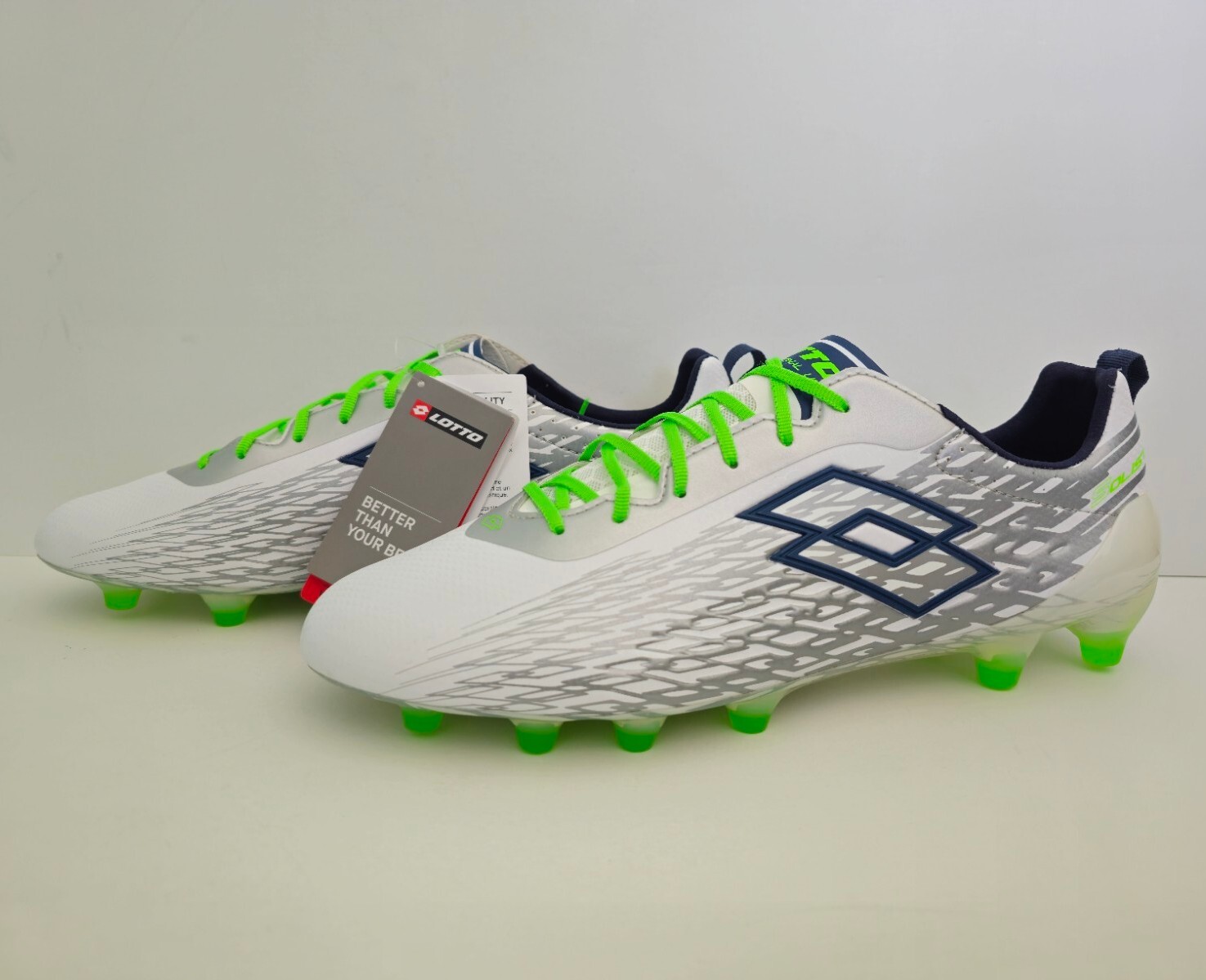 Lotto Solista FG Tacchetti Calcio Uomo Bianco Blu Volt Tg 12 (T6828)