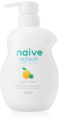 KRACIE Naive Body Pump Soap, Refresh, 17.9 Ounce 530ml