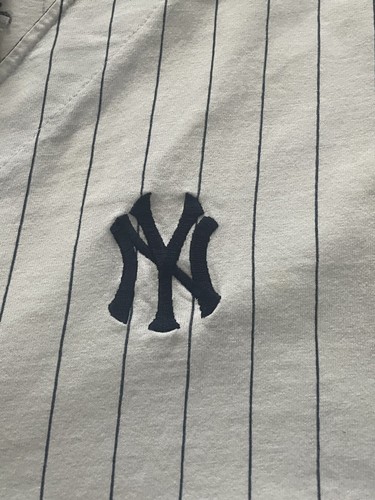 Vintage Adidas New York Yankees Pin Stripe Jersey Shirt - Picture 4 of 10