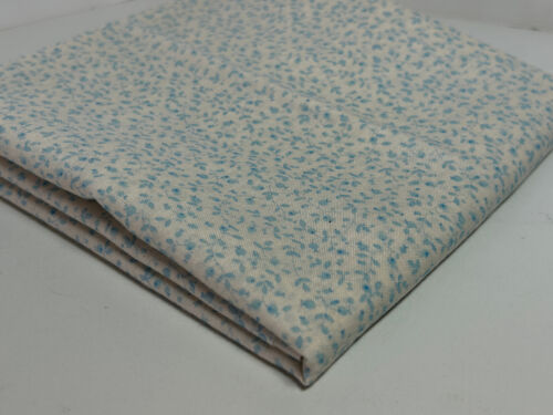 Vintage Fabric, cream with mini blue flowers, 1yd, very lite fabric, hanky type