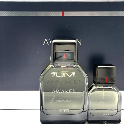 TUMI AWAKEN [ 08:00 GMT ] 2 PCS GIFT SET FOR MEN EDP 6.8 Oz and 1.0 Oz BRAND NEW