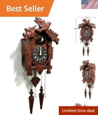 Elegant Large Vintage Wooden Cuckoo Clock - Handcrafted 13x9.5 Inch Decor
