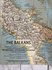 National Geographic February 1962 MAP of the Balkans