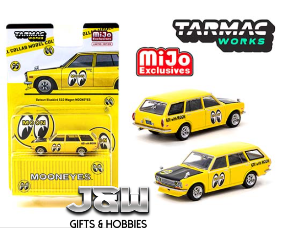 ターマックワークス1/64ブルーバード510ワゴンMOONEYES　深リム(改) Tarmac Works 1:64 Datsun Bluebird 510 Wagon Moon Equipped
