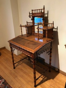 Aesthetic Movement Tiger Eye Maple 19th Century Writing Desk R J