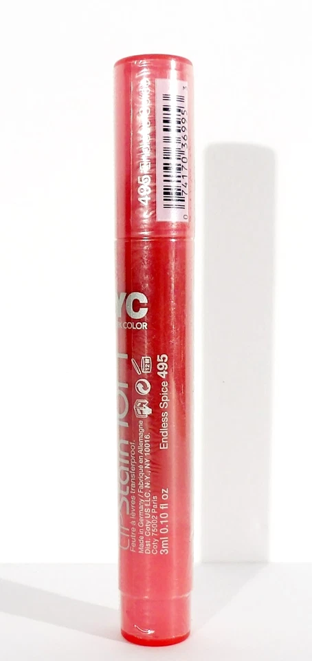 NYC Smooch Proof 16 Hour Lip Stain 495 ENDLESS SPICE Discontinued SEALED - Image 2 of 2