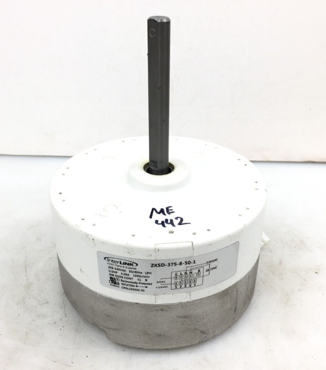 InterLink ZKSD-375-8-50-1 Motor ONLY (no module) 208-230VAC 1/2HP