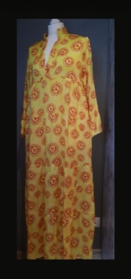 MISS GOODLIFE Maxikleid Gr. L gelb/neonpink