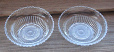 Lot of 2 Depression Glass 4-3/4"  Dessert Berry Bowls Clear Vertical Cut SO12
