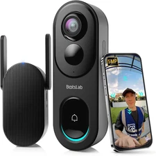Doorbell Camera Wireless, 360° Panoramic View, No Monthly Fee, 1:1 Head to Toe,