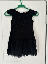 Girls Zara Black Glitter Heart Dress Age 5-6 Years (V)