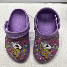 Skechers Foamies Purple Girls Unicorns Light Up Sz 6