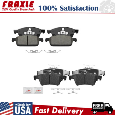 Front +Rear Ceramic Brake Pads +Hardware for Ford Escape Transit Connect 2013-16