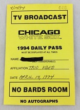 MLB 1994 04/14 Chicago White Sox Baseball TV Credential #048 - New York Yankees