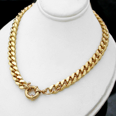 LADIES 24'' BOLT RING CLASP 7mm Rounded CURB Link 14K GOLD GL Necklace +LIFE GUAR