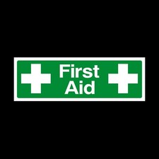 First Aid Emergency 300x100mm Rigid Plastic Sign OR Sticker (FAID39)