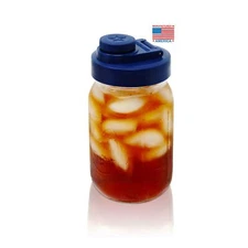 Brewing America Glass Mason Jar Pitcher with Lid - Ball Jar, 1 Quart (32 oz) ...