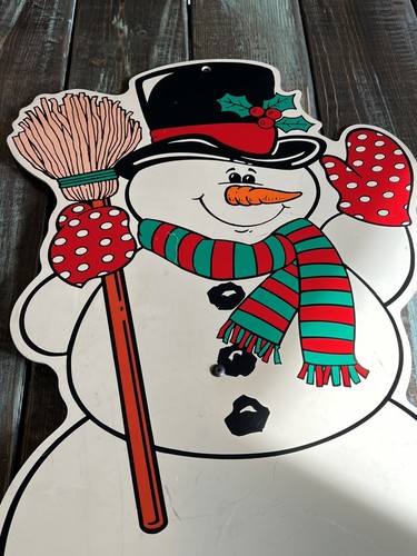 VINTAGE Color-Clings 1996 Christmas Yard Art Sign SNOWMAN MADE IN USA 7311X - Picture 6 of 19