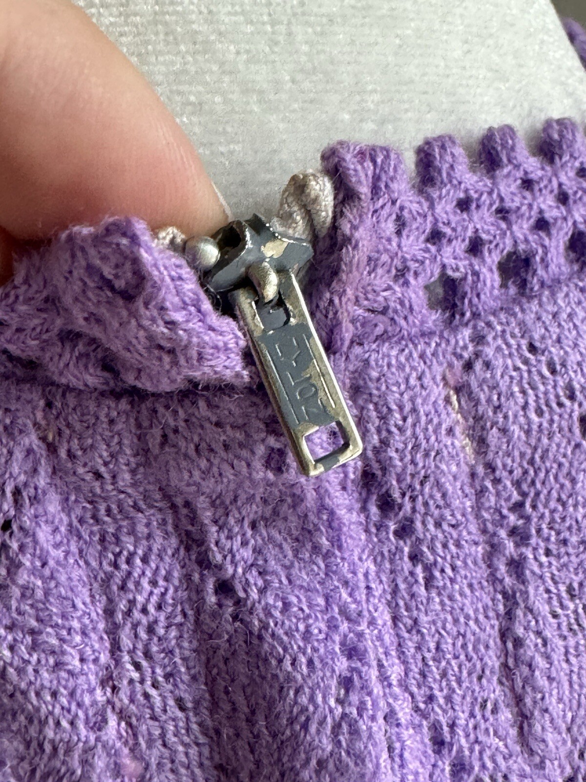 Vintage Wenjilli 70s Purple Knit Maxi Dress Size Small