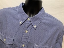 Tommy Hilfiger Slim Fit Blue Plaid Button Down SHIRT Sz XL 100 Cotton L/S