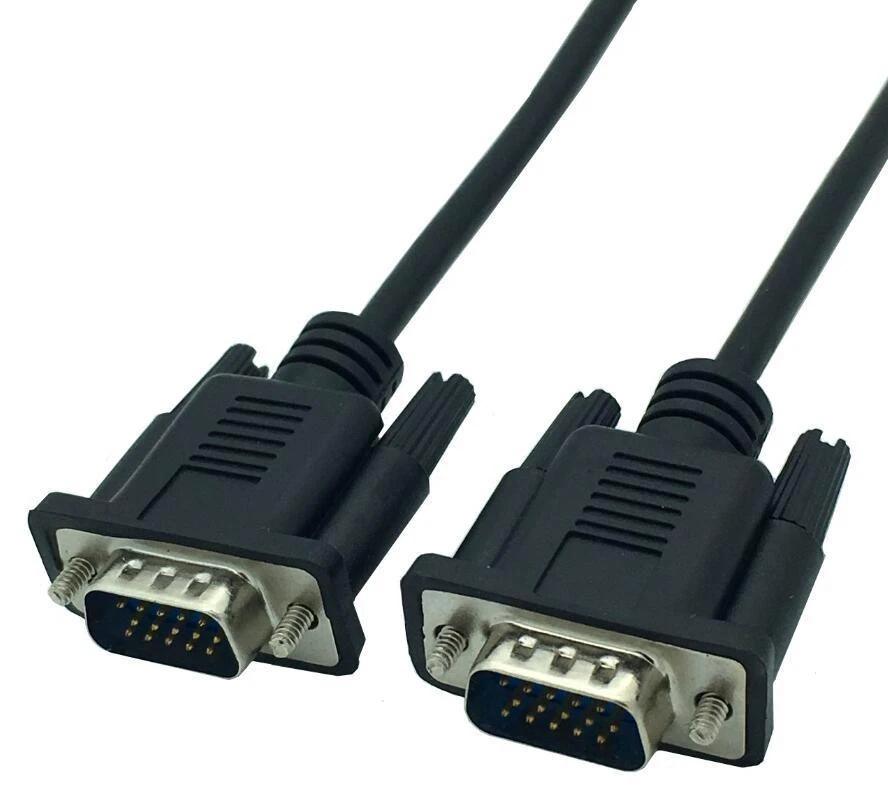 VGA 15Pin Male to VGA Male Panel Mount Faceplate Stub Video Cable - 0.3m - Image 2 of 4