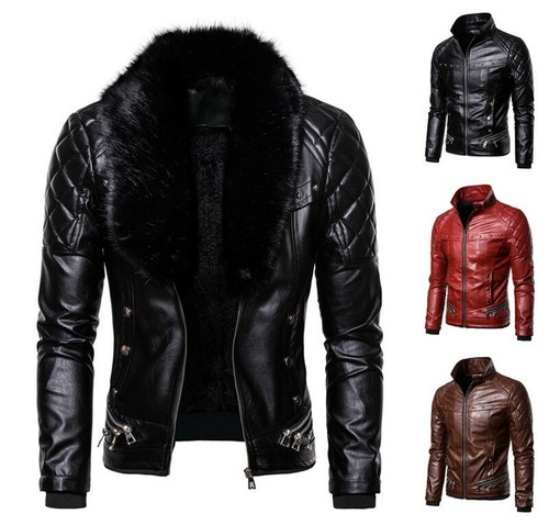 Winter Men's Biker Leather Jacket 