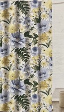 Boundary Blue Yellow Large Floral Fabric Shower Curtain 100 Cotton Flowers