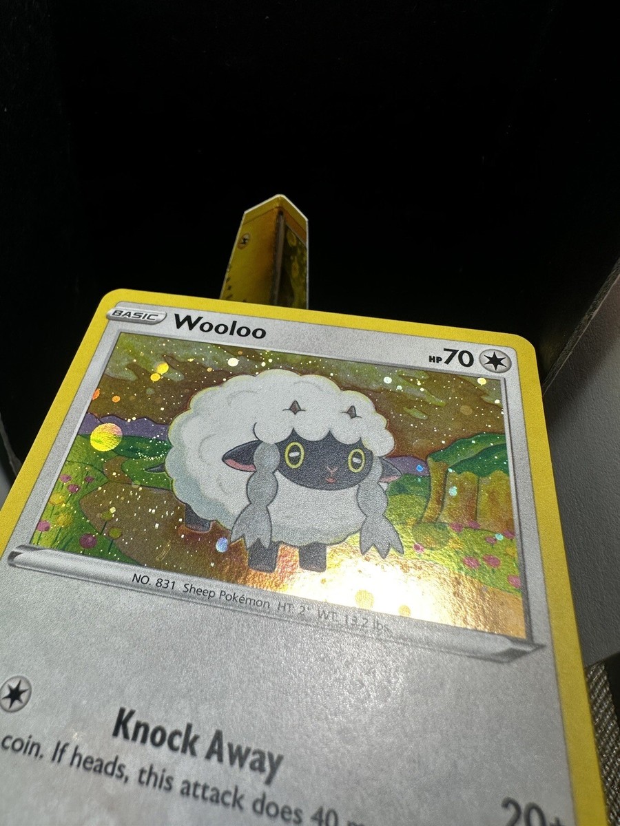 wooloo holographic card Pokemon TCG SWSH Fusion Strike Wooloo 222/264 Cosmos Holo Promo SWIRL NM!
