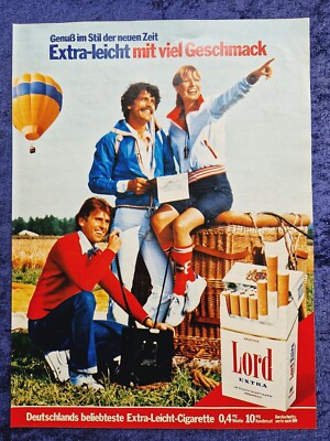Lord Extra  Zigaretten, originale Werbung aus 1977   mit  Fesselballon