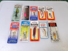 LOT OF 10 NOS LUHR-JENSEN LURES - SUPER DUPER / HUS LURE / KROCODILE...- NEW
