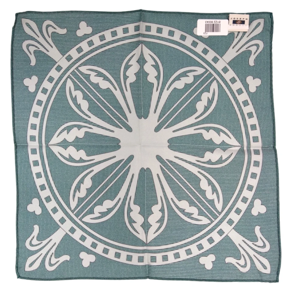 JOSEPH ABBOUD Pañuelo de Seda Para Hombres Estampado Medallón Verde Bolsillo Cuadrado 13" Foto 3 de 4