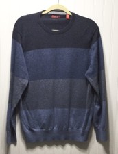IZOD Mens Large Cotton Knit Pullover Sweater Crew Neck Colorblock print