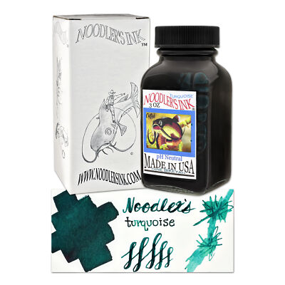 Noodler's Bottled Ink for Fountain Pens in Turquoise - 3oz - New In Box - 19005