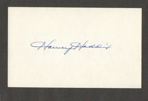 Harvey Haddix 3x5 authentic autographed note card Cardinals Pirates