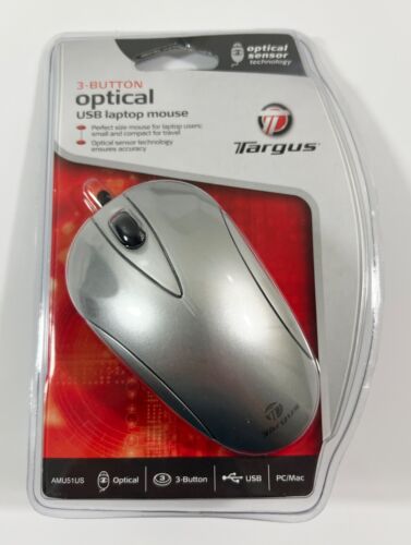 Targus 3-przyciskowa optyczna mysz do laptopa USB (FABRYCZNIE NOWA ZAPIECZĘTOWANA) - Zdjęcie 1 z 3