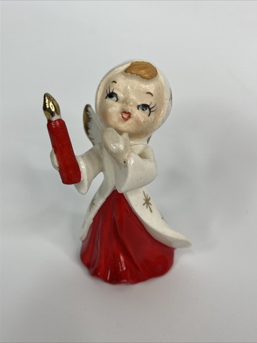 2 Vintage 1960s Christmas Angel Figurine Candle Present Starburst 3.5”H Japan - Picture 6 of 10