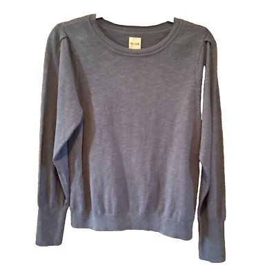 Nic + Zoe Gray Pullover Sweater M Soft Knit Quiet Luxury Capsule Wardrobe Basic
