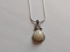 3.42 Ct Ethiopia Natural White Play-of-Color Crystal Pear Opal Silver Pendant — photo 2