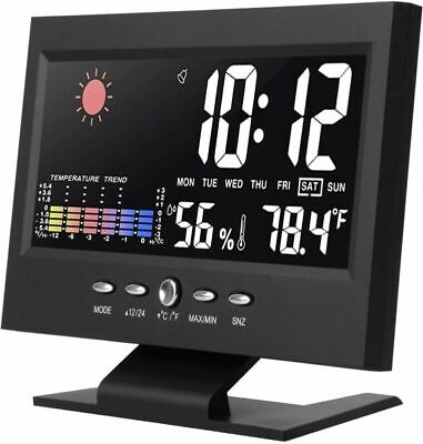 Multi-Function Weather Temperature Humidity Clock HD Color Screen LED Backlight