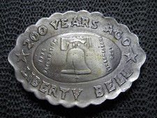 2OO YEARS AGO LIBERTY BELL BELT BUCKLE VINTAGE RARE 1970s USA PATRIOT 