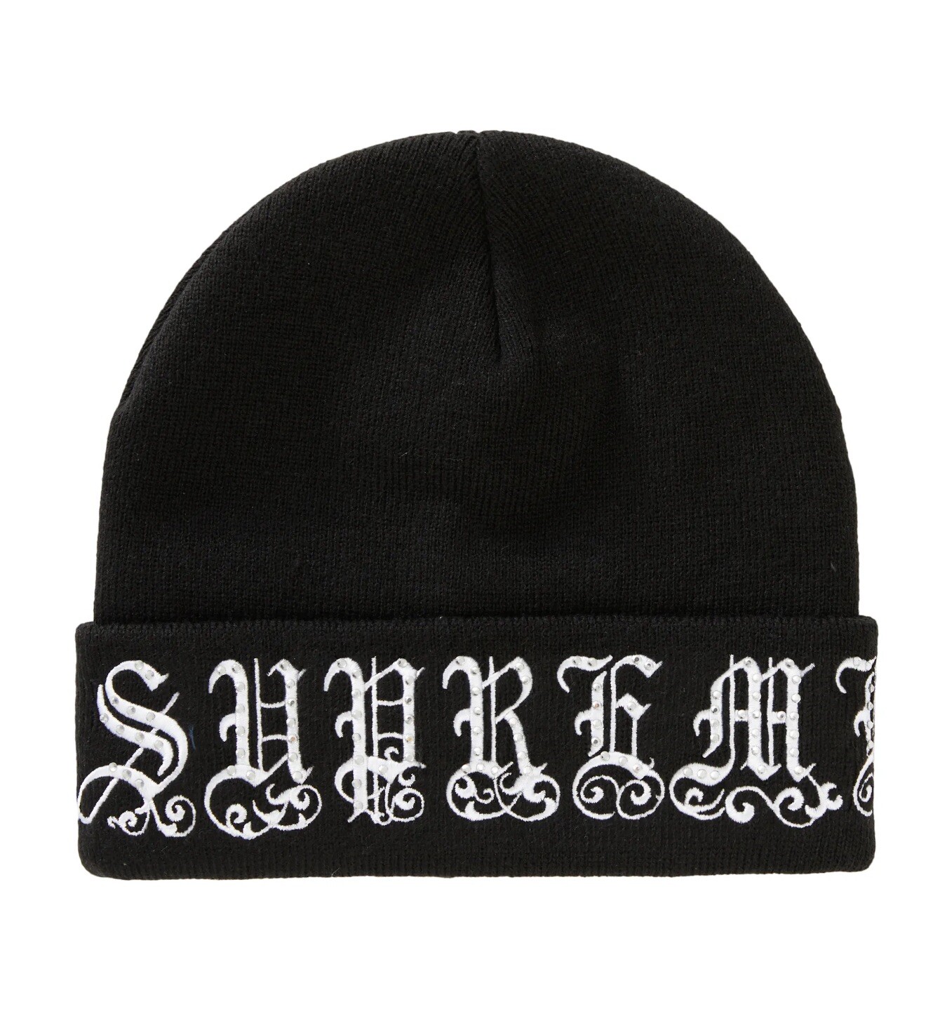 Supreme Old English Rhinestone Beanie Black Dead Stock New In Package OS