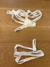 Set Of Two White Chanel Ribbons 50 Inch, 75 Inch