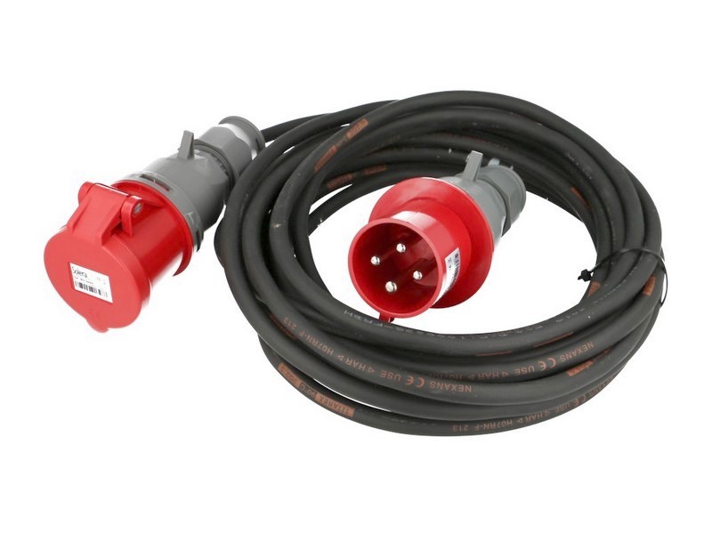 Rallonge de courant triphasé 4x16A étanche 10m en néoprène haute durabilité