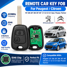For Peugeot 107 Citroen C1 C2 C3 C4 Button Car Remote Key Fob 433mhz Id46 Chip For Peugeot 107 Citroen C1 C2 C3 C4 Button Car Remote Key Fob 433mhz Id46 Chip