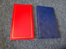 Vintage Blue & Red Photograph Albums Flip Up Slip In Holds 2x 100 6x4" Photos