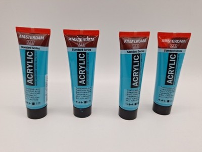 Royal Talens 4x Amsterdam Acrylic 20ml Türkiseblau Farbe Neu (P042)