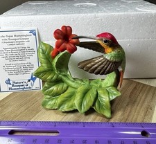 Colibrí Rubí con Trompeta Porcelana Bronson Coleccionables Estatuilla 1996